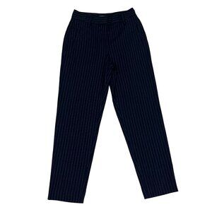 Halogen navy pinstripe pants straight leg slacks 2 petite